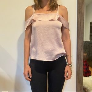 Cold shoulder silky top